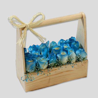 "20 Blue Roses Flower box - code BF31 - Click here to View more details about this Product